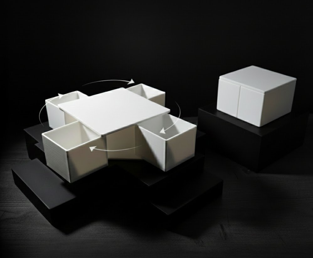 Rotating Cube Cosmetic Storage Box