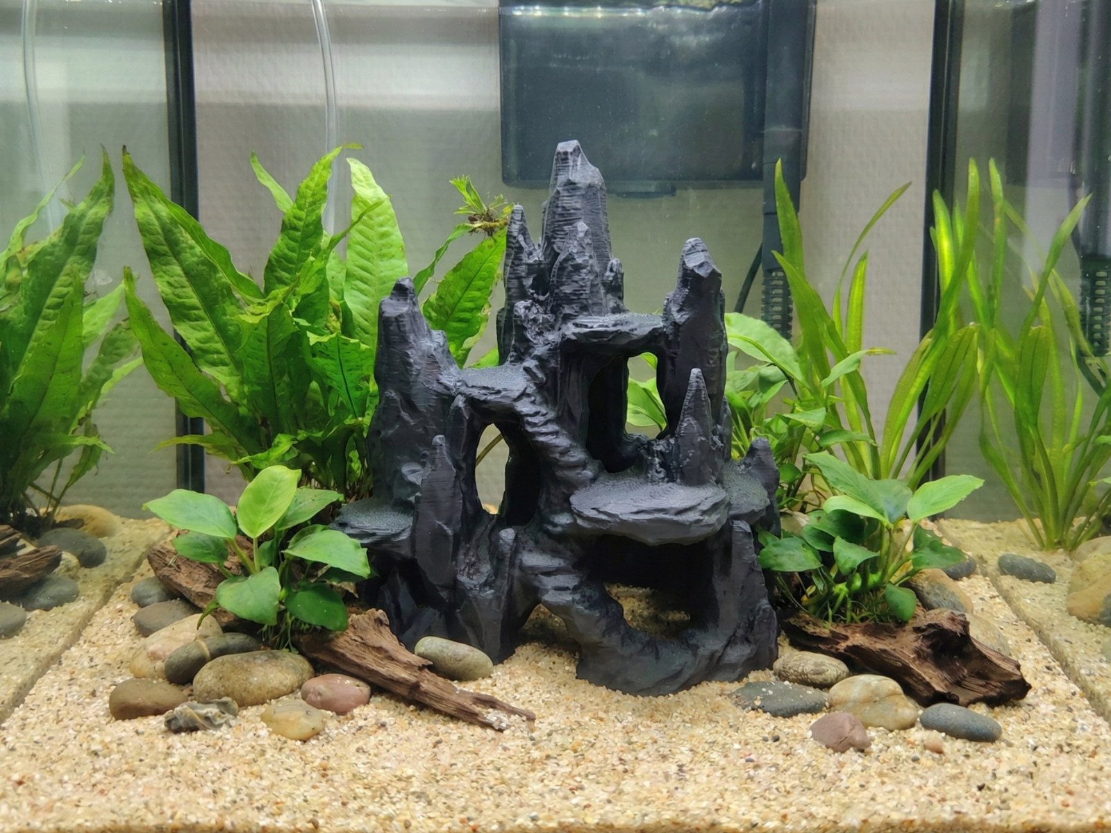 Aquatic Aquarium Terrarium Craggy Rock Castl