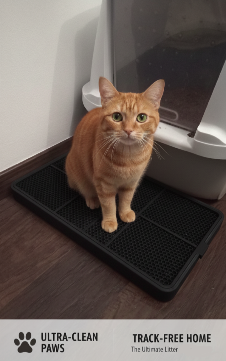 Interactive Cat litter mat with tray