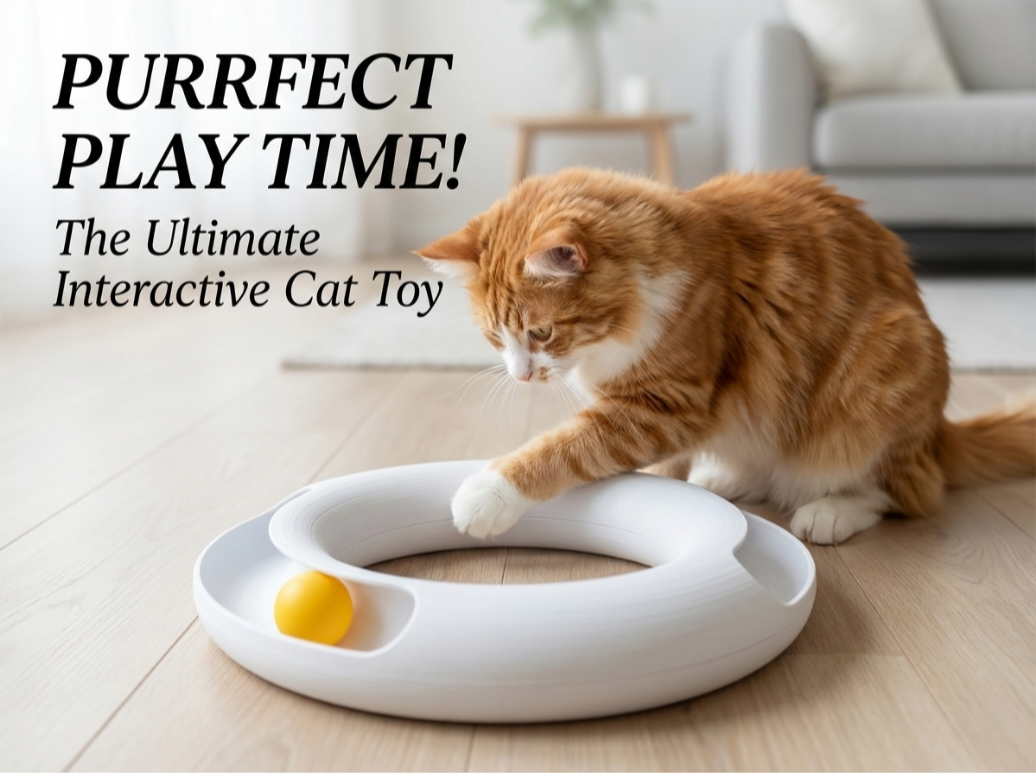 Interactive Cat Track Toy for Ping Pong Balls