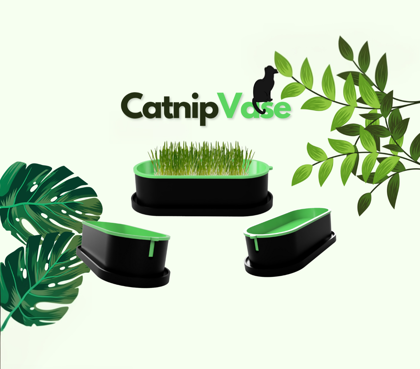 Interactive catnip vase