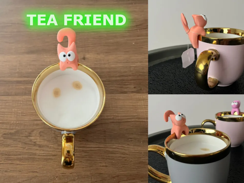 Charming Cat Tea Friend Clip